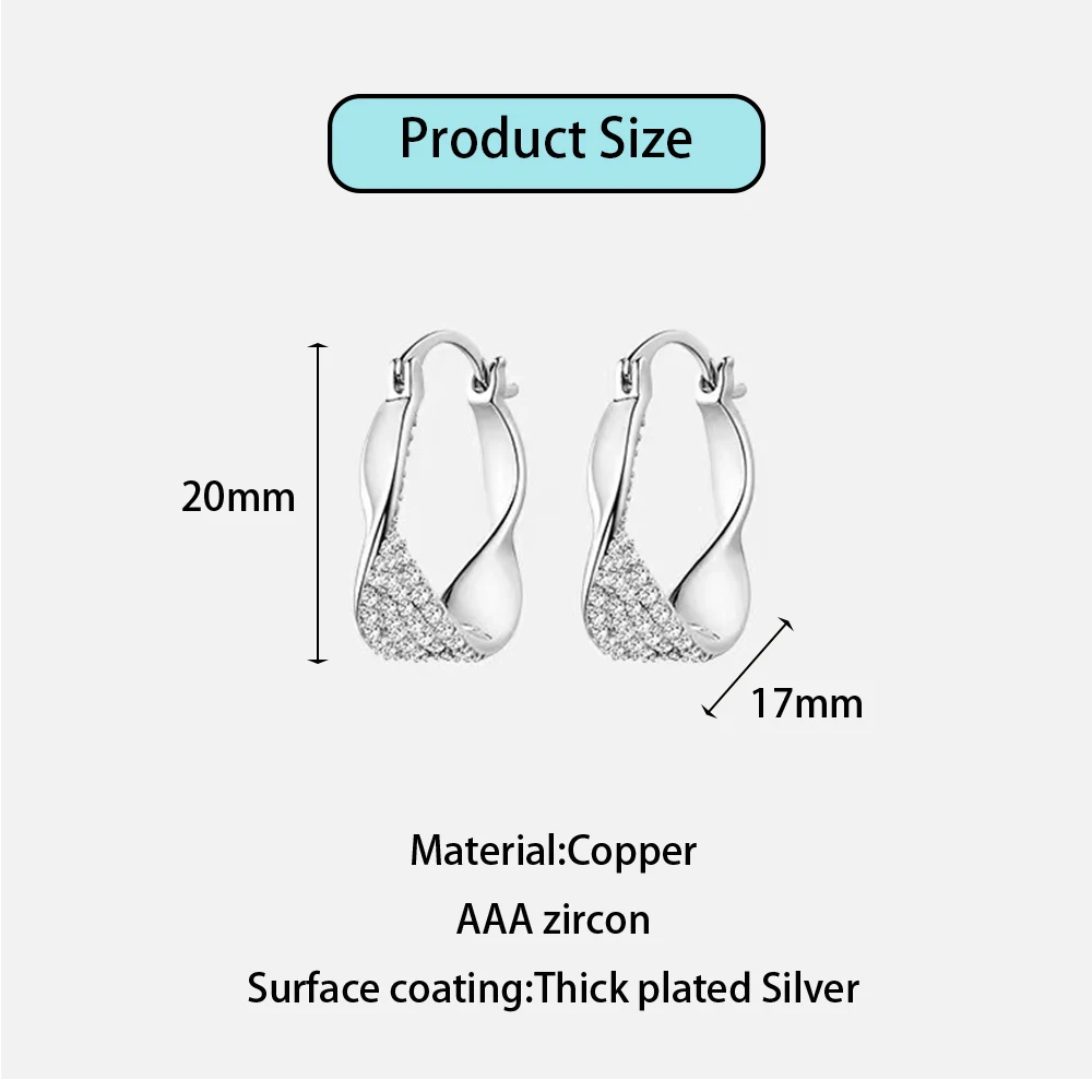 Retro Light Luxury Zircon Rotating Mobius Round Hoop Earrings For Women Party Niche Trendy Fashion Jewelry Accessible Wholesale