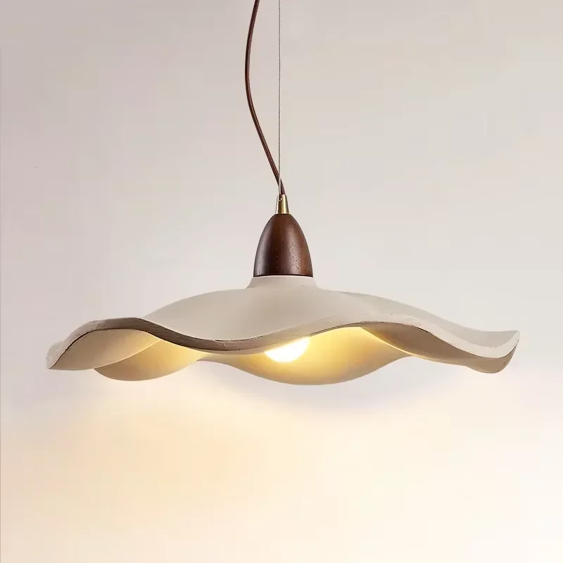 

2025 Wabi-sabi Style Cement Yellow Travertine Hanging Line Lamps Japanese Designer Art Restaurant Bar Bedroom Loft Designer Lamp