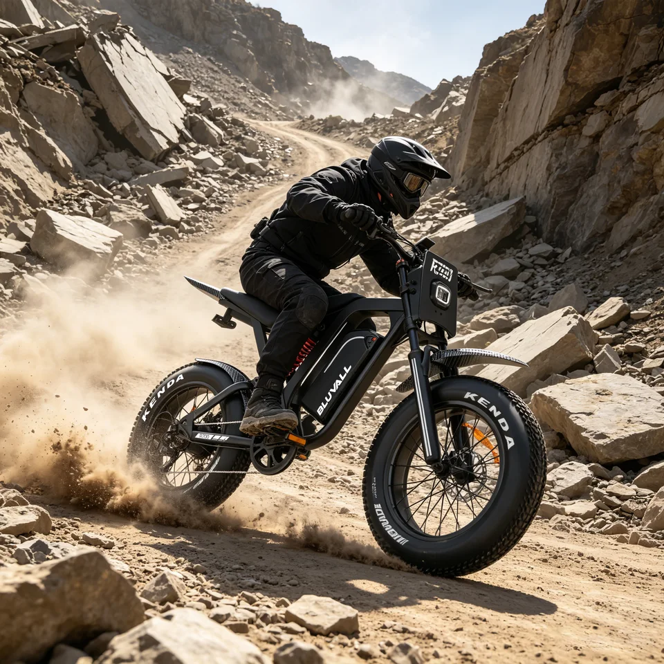 US Stock Electric Bike Adults R700 Pro 3000W Peak 125N.m 60V 30Ah 40MPH 20"x4.0 Fat Tire Off Road Dirt Bike Inverted Fork Full Suspension Hydraulic Brakes UL2849 image 9