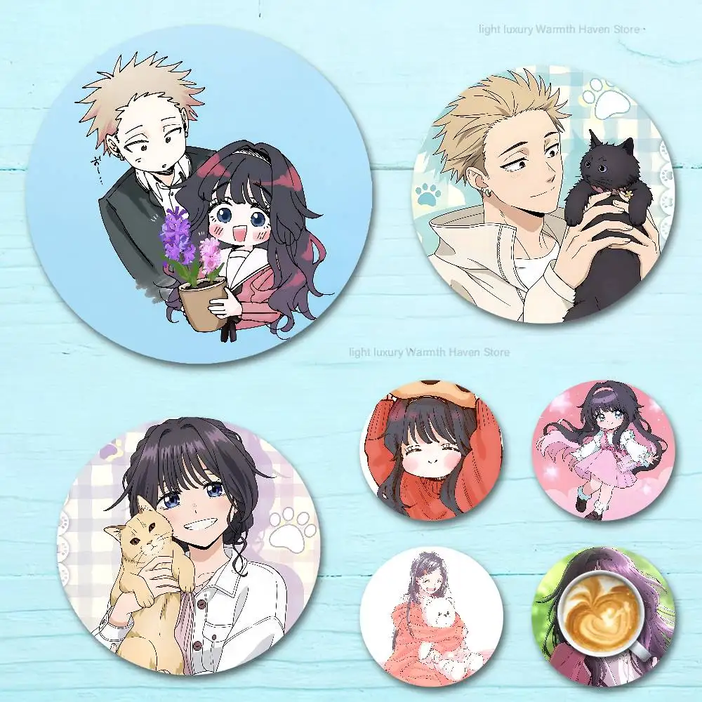 

K-Kaoru Hana wa Rin to Saku Heat Resistant Round Wooden Coasters Non-slip Drink Cafe Decoration 2D Flat Color Print Coasters