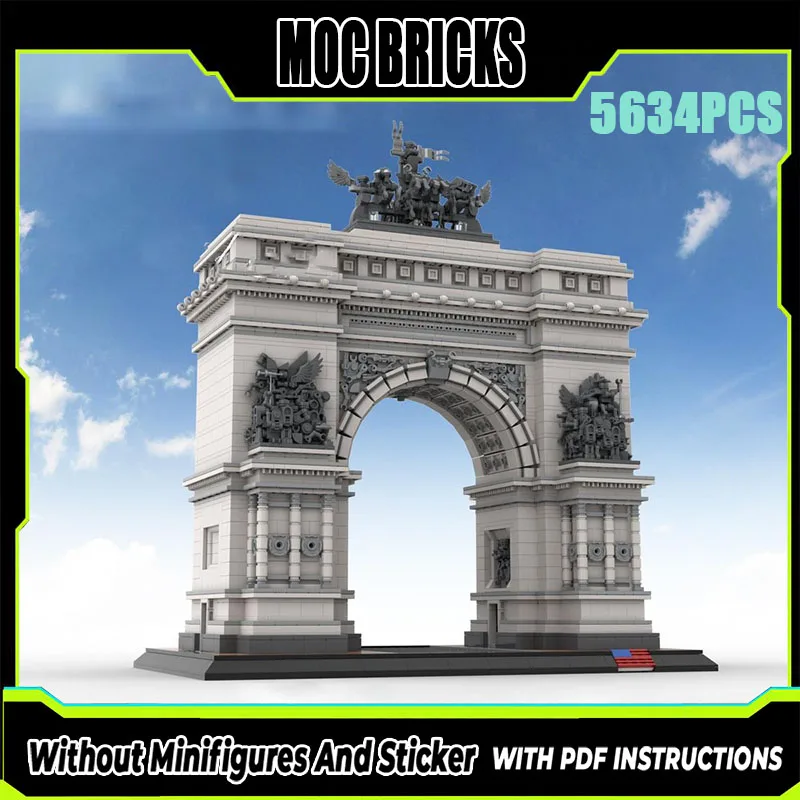 Nuovo prodotto squisito modello di blocchi MOC New York Triumphal Arch tecnologia giocattolo modulare per bambini set di assemblaggio fai-da-te
