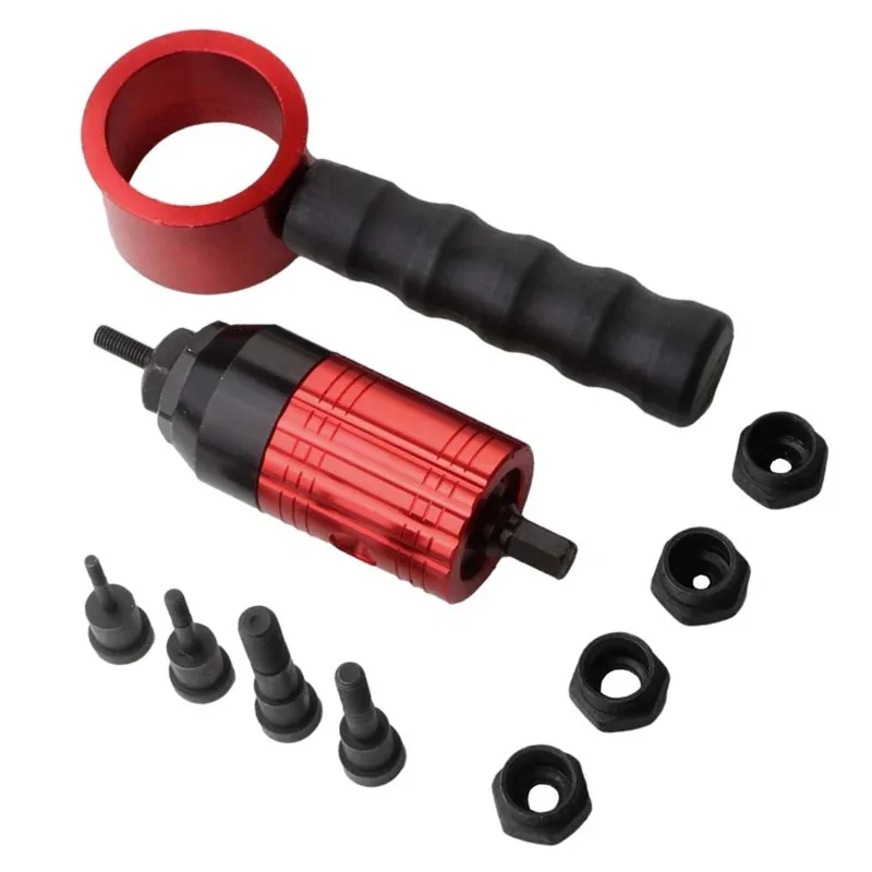 

M3-M8 Electric Rivet Gun Conversion Head Kit Nut Drill Bit Adapter Rivet Gun Head Accessories Electric Tool Accessory