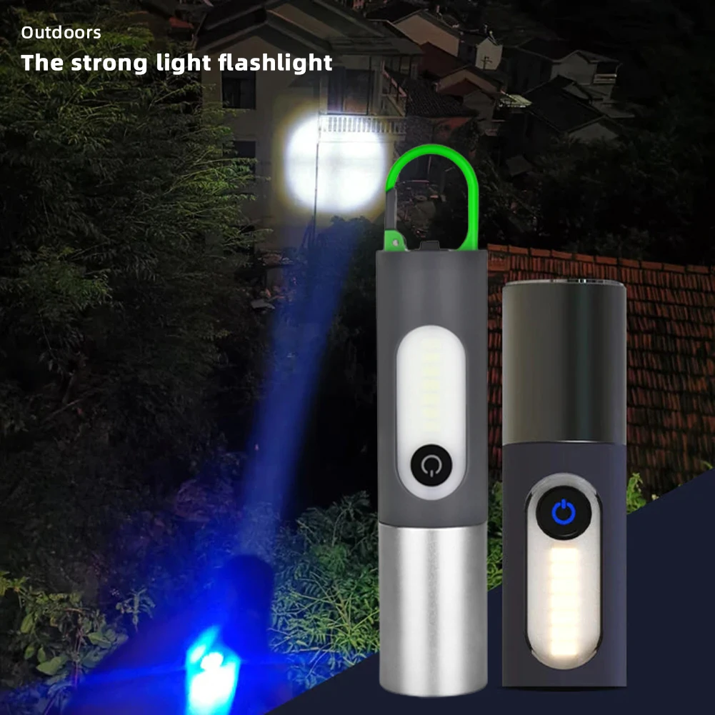 1800mah Zoomable LED Mini Flashlight High Lumens Rechargeable Tactical Laser 4Modes Powerful Light Floodlight Torch for Outdoor