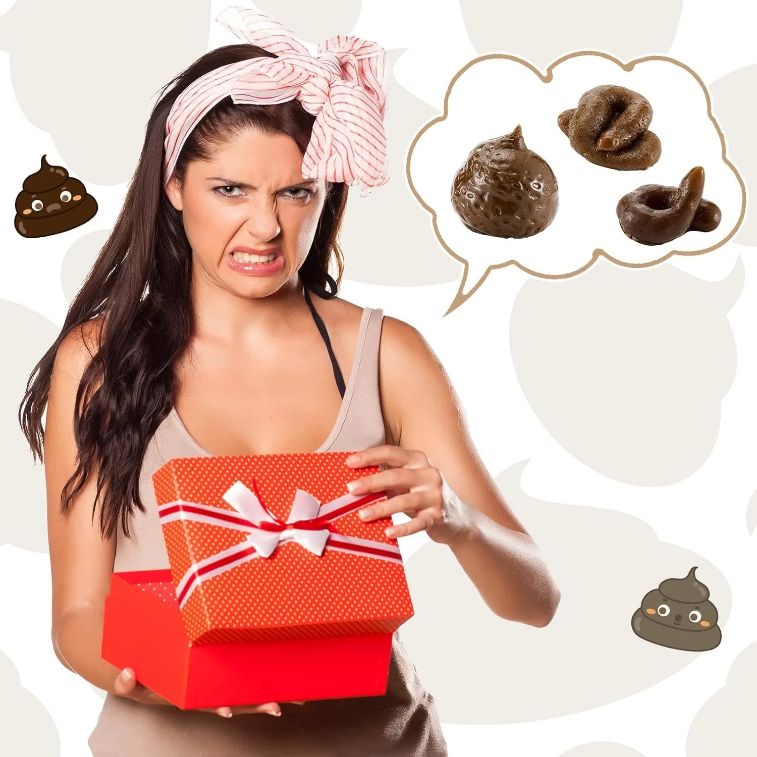 Jouet de merde réaliste, 8 pièces, fausse turd, Gags pour adultes et blague pratique, merde de caca pour Halloween, fournitures de fête du poisson d'avril