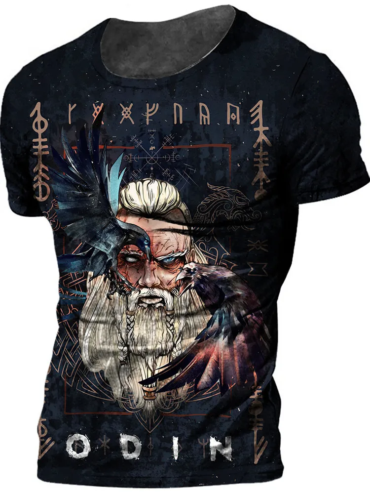 

Мужская приталенная футболка с круглым вырезом и цифровым принтом, удобная летняя повседневная футболка из полиэстера