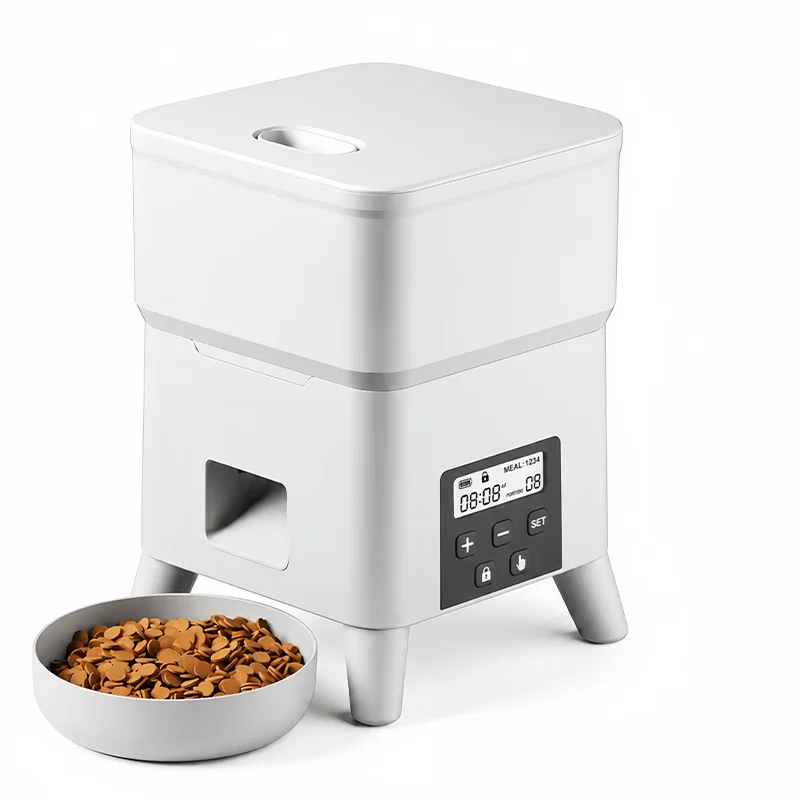 2L Automatic Pet Feeder For Cats Dogs 4 Daily Meals Scheduling Portion Control Detachable Bowl USB And Battery Powered