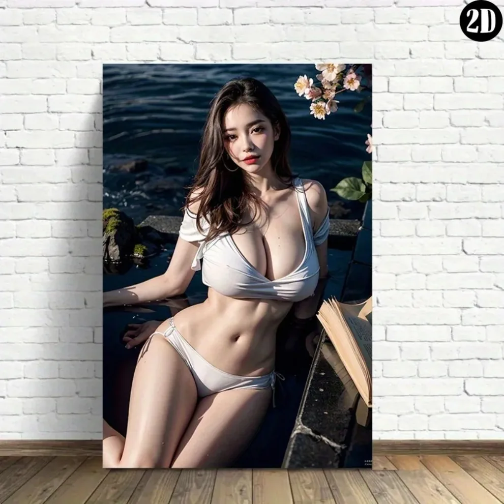 Elegante Frau Wandkunstdruck Moderne Dekoration Poster für Innen- und Außenbereich