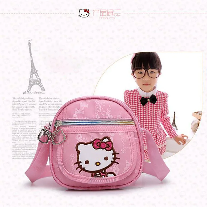 Hello Kitty Children\'s Exquisite Messenger Bag Pink Princess Small Bag Girl Cute Cartoon Small Shoulder Bag