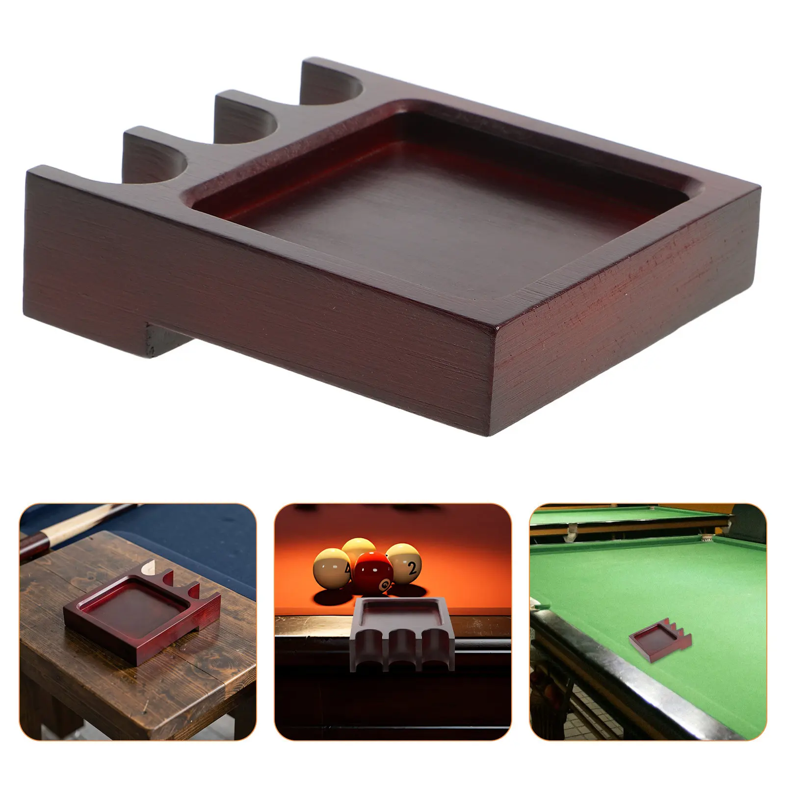3 Slots Wood Pool Cue Rack Portable Tabletop Pool Stick Holder Cue Storage Billiard Accessories Rack for Billiard