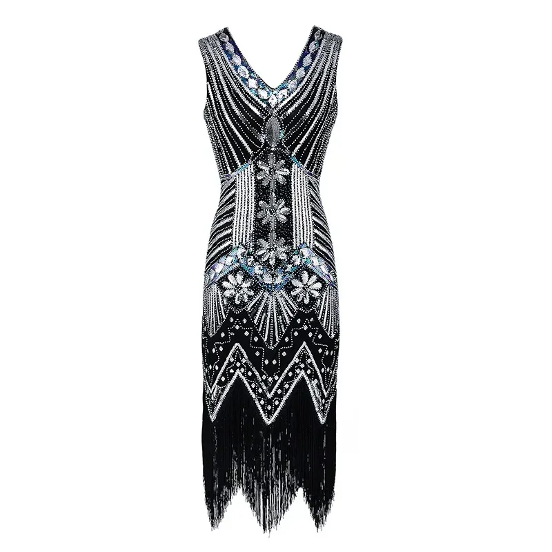 1920s Flapper Dress Plus Size S-4XL Women's Fashion Vintage Great Gatsby Charleston Sequin Tassel 20s Party Dress Girl Costume