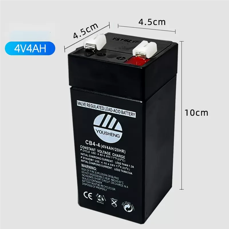 Acumulador de plomo-ácido recargable para niños, batería de 4V4AH, Escala electrónica de coche de juguete