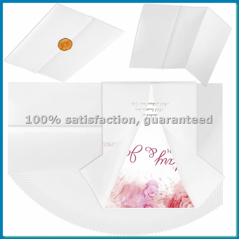 120Pcs Pre-Folded Vellum Paper, Printable Vellum Jackets Translucent Vellum Paper 5X7 Inch Vellum Paper Wraps-A12I