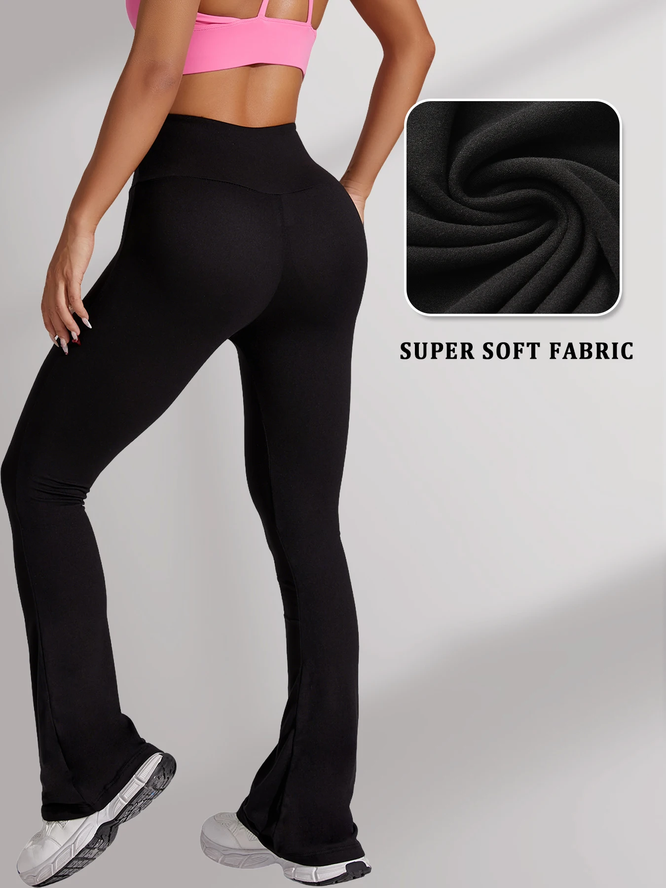 

Women's Super Soft Flare Pants High Waisted Tummy Control Workout Yoga Leggings Bell Bottoms