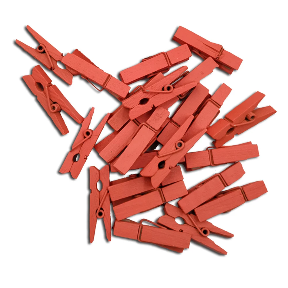 

100Pcs Wooden Clips Colorful Mini Natural Photo Clips for Home Decoration Food Sealing Craft Projects School Gifts