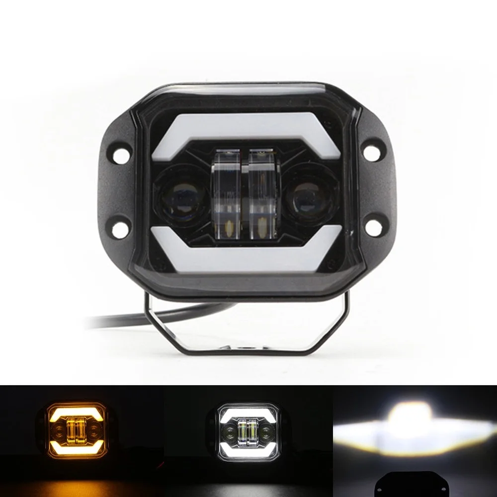 5inch Car H4 LED Headlights with Hi/low Beam Spotlight 12V 24V Flush LED Pods Work Light Bar for Offraod Truck 4x4 ATV Fog Light