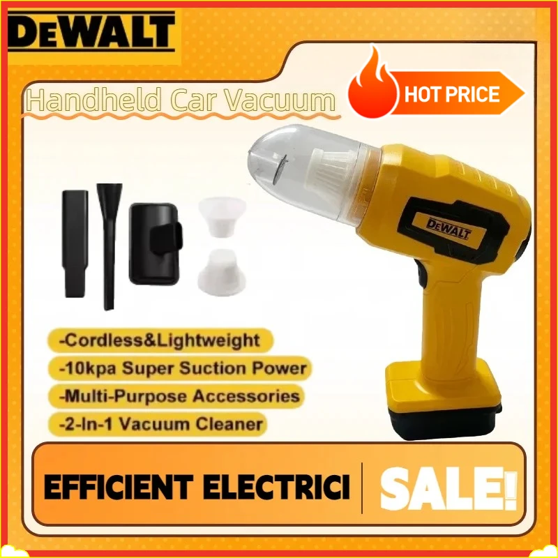 

Мини-электрический пылесос DEWALT с сильным всасыванием, беспроводной ручной пылесос для дома, воздуходувка с 7 насадками для аккумулятора DEWALT 20 В