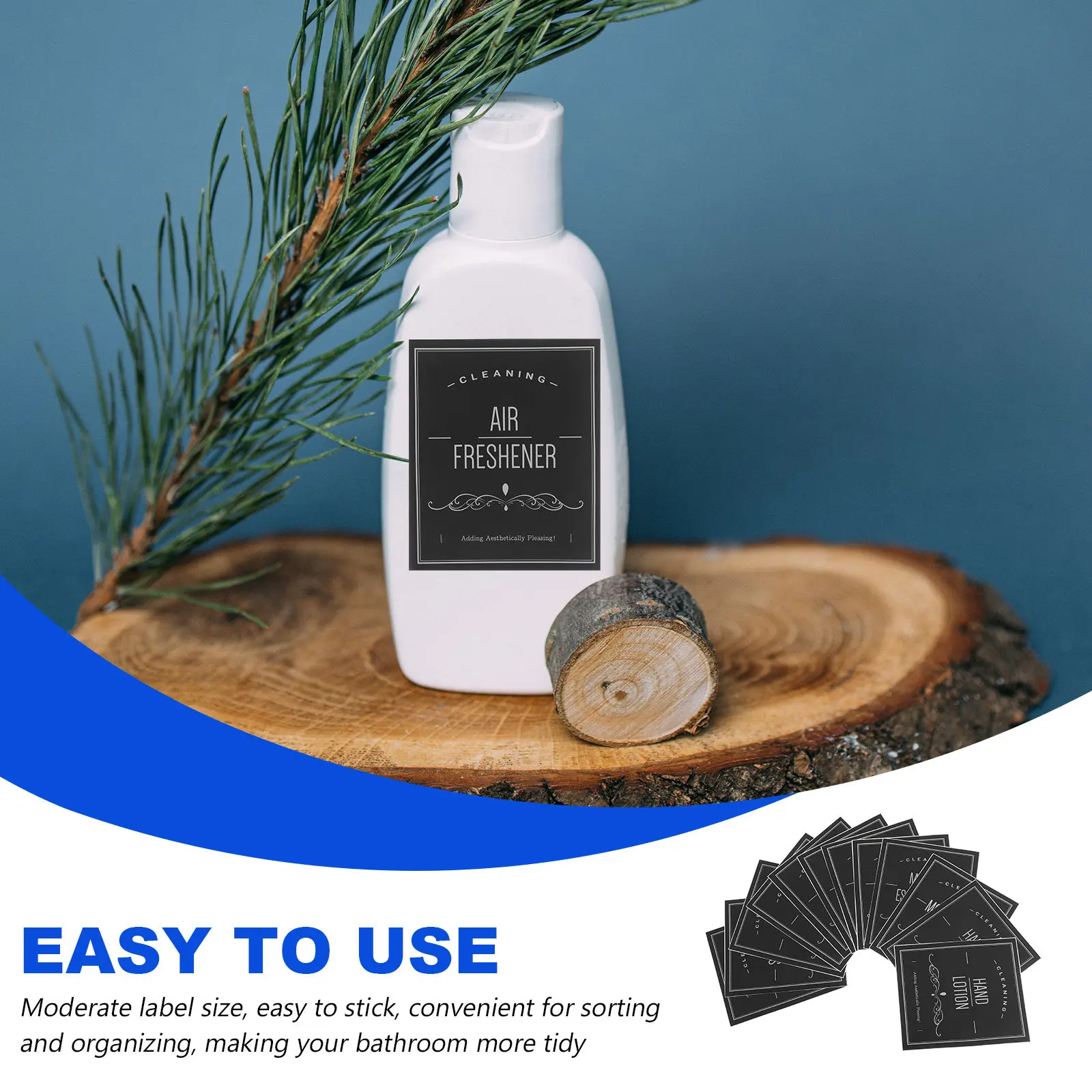 

24Pcs Waterproof PVC Shampoo Bottle Labels Sub-Bottle Stickers for Bathroom Dispenser Organizing Self-Adhesive Sticker