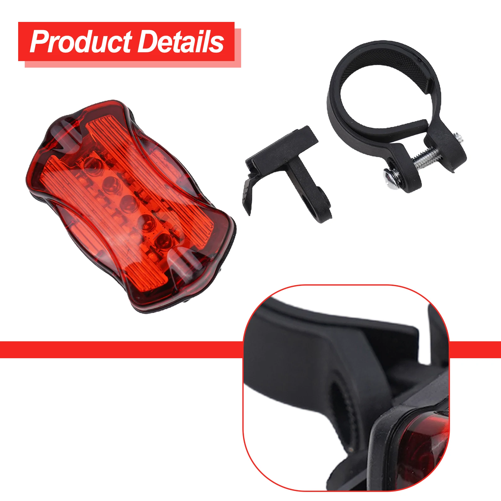 Mountain Bike Butterfly Taillights 6.5x4x2.5cm Waterproof 5 LED Night Safety Flashing Rear Lamp Bicycle Riding Accessories