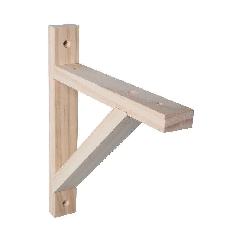 8 In x 9 In Wood Shelf Bracket, Natural, 1 Pack