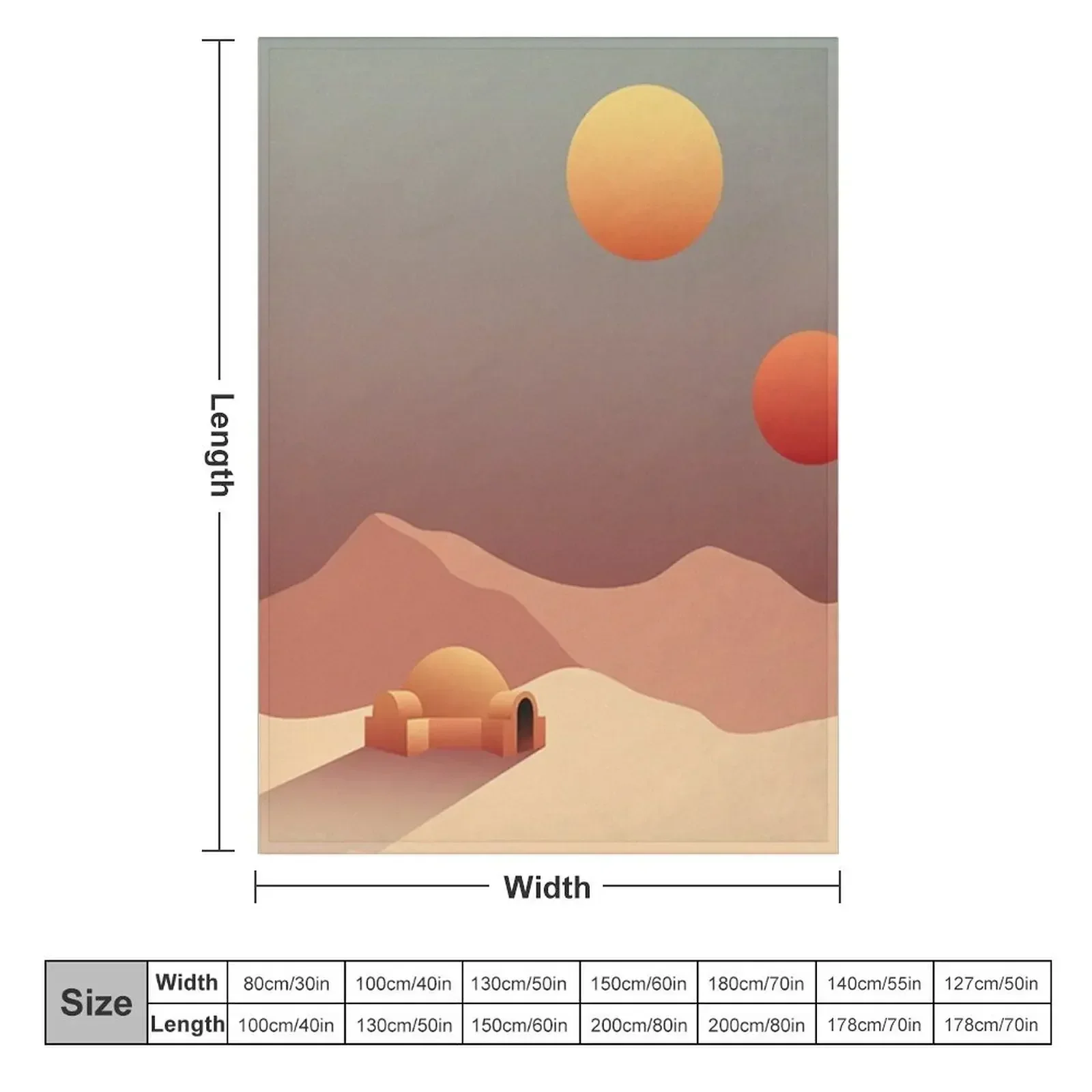 Tatooine View Throw Blanket Summer Beddings Extra Large Throw Personalized Gift halloween heavy to sleep Winter beds Blankets