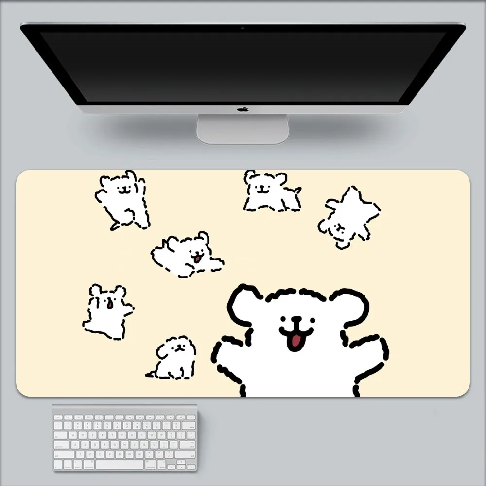 Kawaii Line Dog Mouse Pad Large Gaming Compute Gamer PC Keyboard Mouses Mat