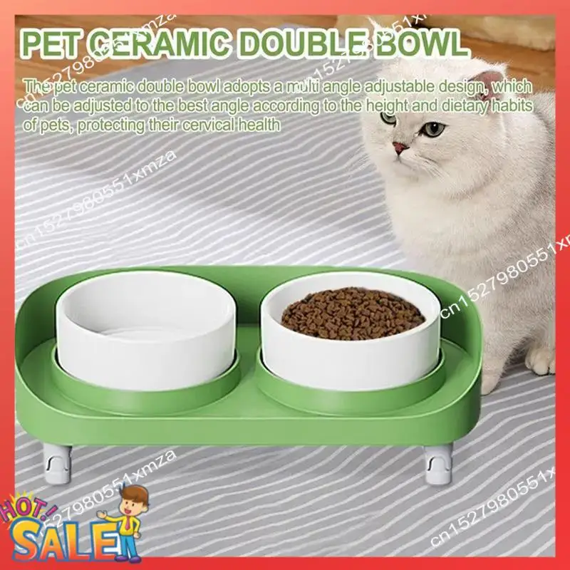

ABCL Tilted Elevated Bowl Tall Cat Dishes Ergonomic Stress-Free Pet Feeder Dish Raised Cat Bowls With Non Slip Stand