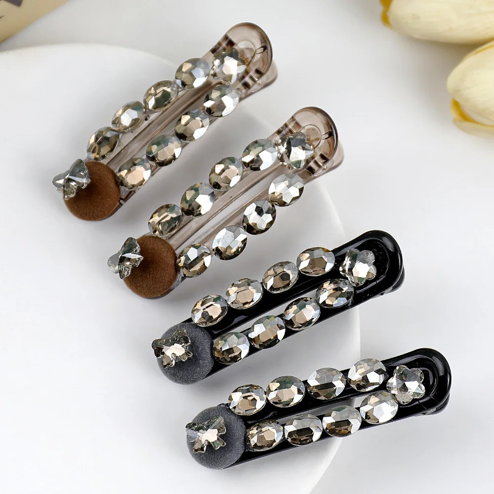 

Korean Style Cute Rhinestone Velvet Ball Hair Clip Women's Influencer Side Bangs Clip Duckbill Clip