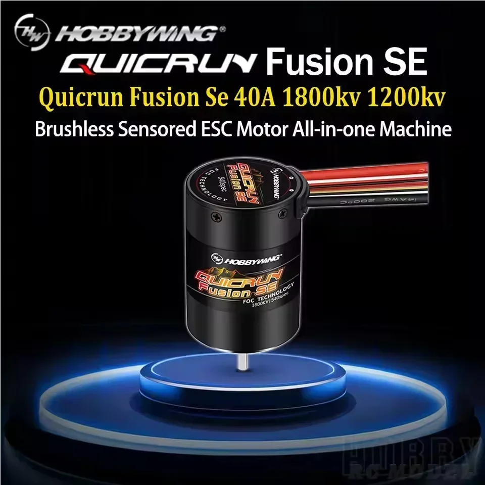 Hobbywing Quicrun Fusion SE 40A ESC + 1200/1800KV Motor Waterproof Combo for 1/10 1/8 RC Crawler Cars