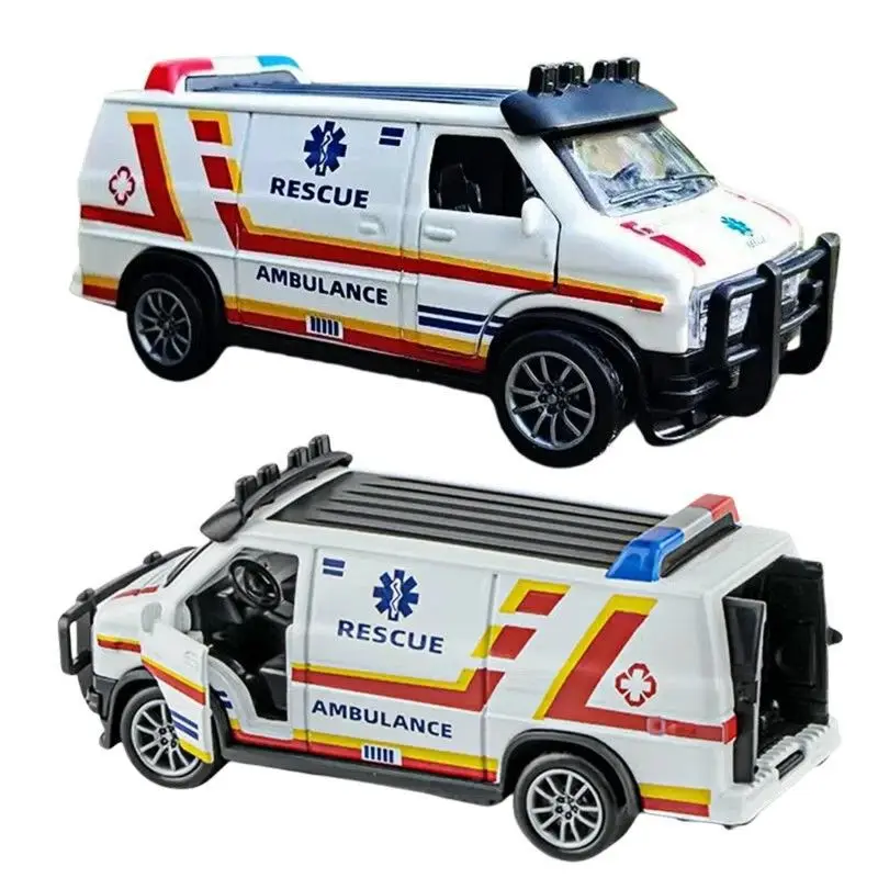 1:32 ambulância policial especial puxar para trás liga modelo de carro regenerador liga carro de brinquedo das crianças simulação inércia
