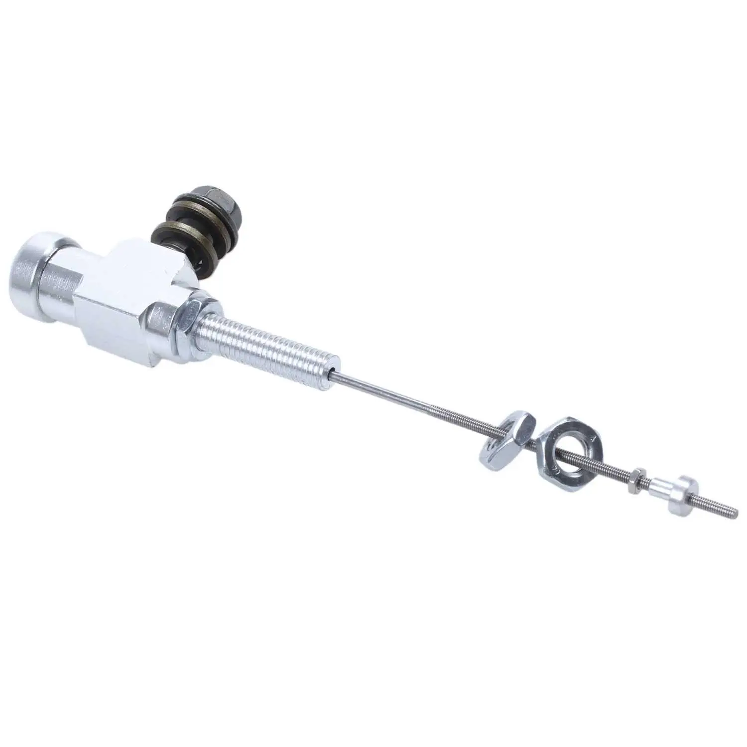 Motorcycle Hydraulic Clutch Master Cylinder Rod Brake Pump M10x1.25mm Aluminum silver