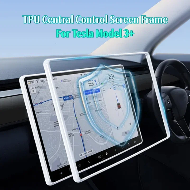 

TPU Screen Protection Frame for Tesla Model 3+ Highland Navigation Center Control Screen Protect Cover Decor Car Accessories