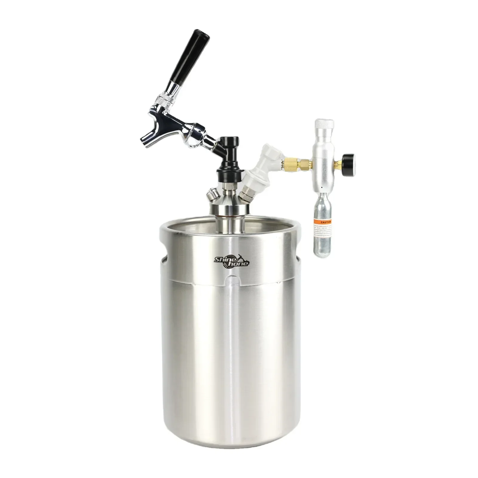 Beer Keg 5L Homebrew Beer Growler, Stainless Steel Pressurized Mini Keg Growler Kit