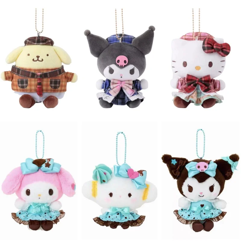 شخصيات أنيمي لطيف كوروم هيلوكيتي ميلودي ألعاب من القطيفة الحيوانات المحشوة الصغيرة أفخم سلاسل المفاتيح عيد الميلاد هدية عيد ميلاد