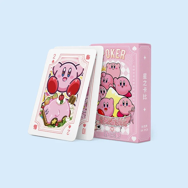 Cute Anime Kirby Poker Playing Cards Kawaii Anime Game Pink Dolls Card Family Party Board Battle Game Toy for Girls Gift