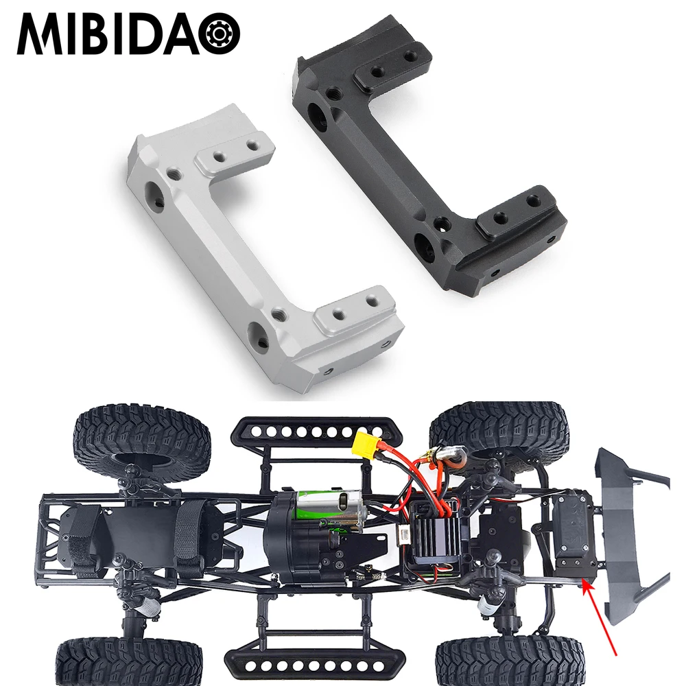 MIBIDAO Aluminiowy stojak na serwomechanizm przedniego zderzaka do Axial SCX10 II 90046 90047 Jeep Wrangler 1/10 RC Crawler Car Parts