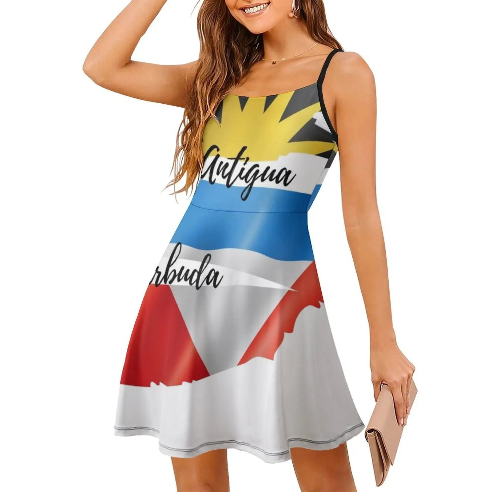أنتيغوا وبربودا العلم المرأة الشارع الشهير فستان الحفلات العصرية طباعة ملابس النادي للإناث أنتيغوا وبربودا أنتيغوا بربودا #3