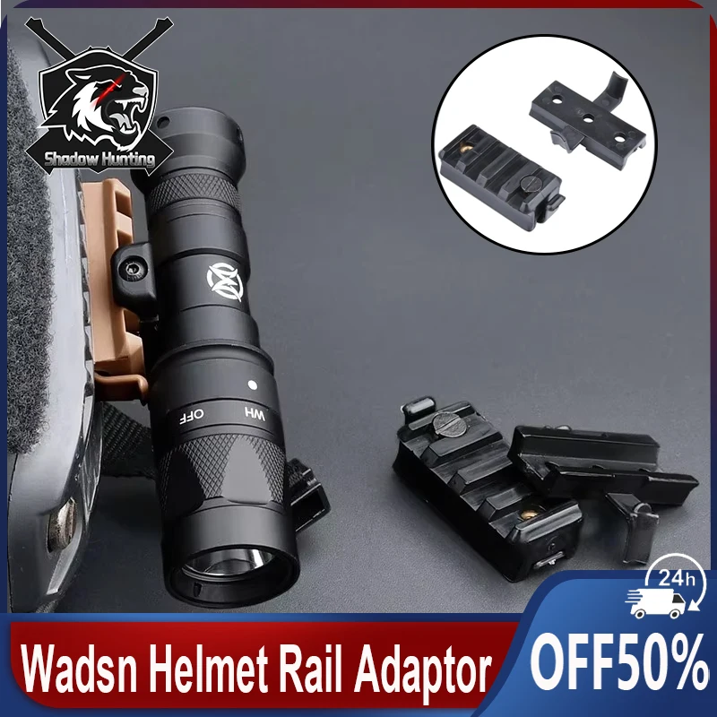 WADSN Helmet Side Rail Adapter 20mm Picatinny Rail Hunting Weapon Accessories M300 Scout Lamp M600 Flashlight Plastic Mount Base