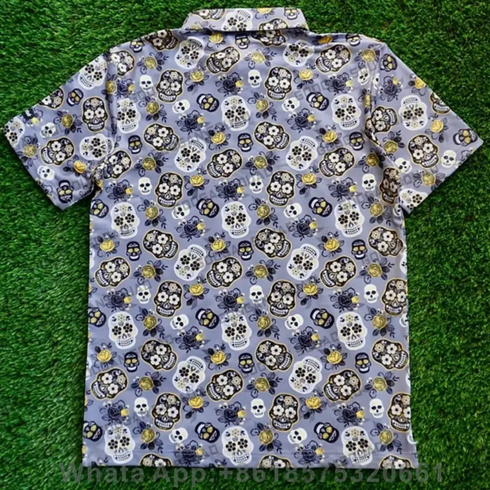 New Summer Men Golf Polo Shirts Floral Casual Print Fashion Tops Short Sleeve T-shirt Quick Dry Breathable Polos Shirt Clothing