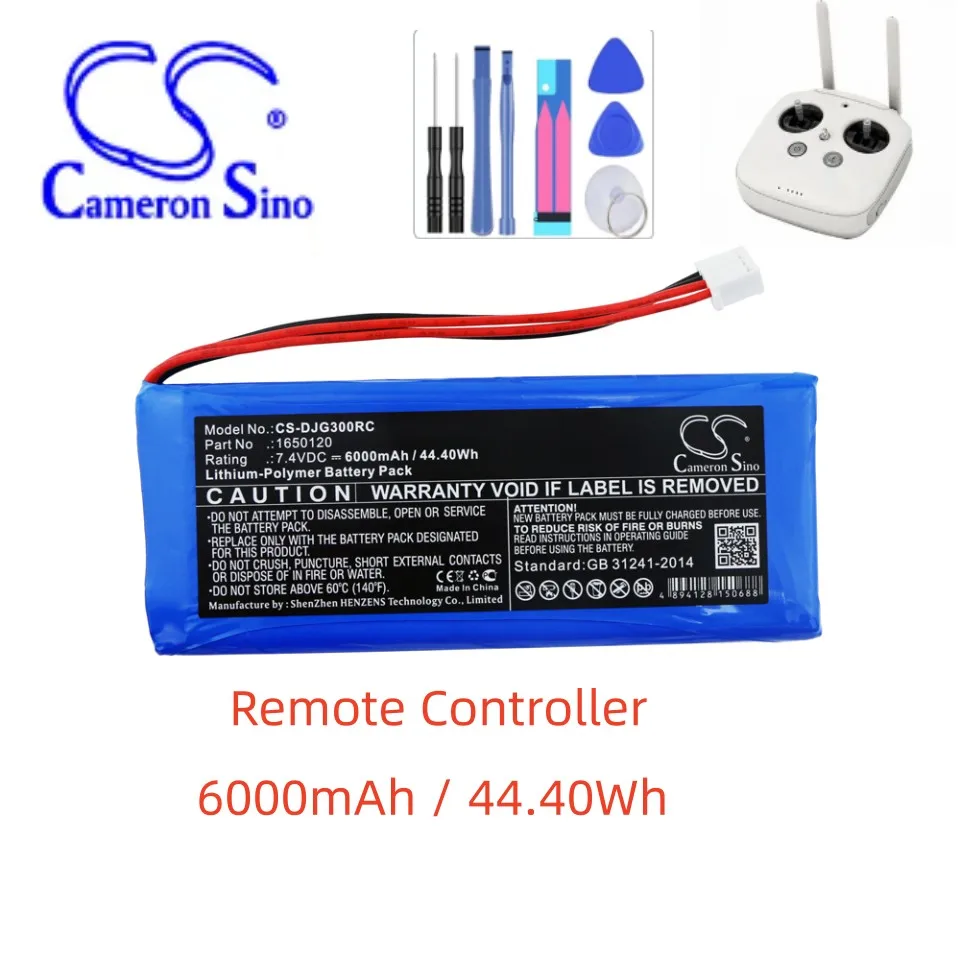 Remote Controller Battery For DJI 1650120 GL300C GL300E GL300F Inspire 1 2 Phantom 3 3 Advance 4 Pro 6000mAh Blue  7.40V