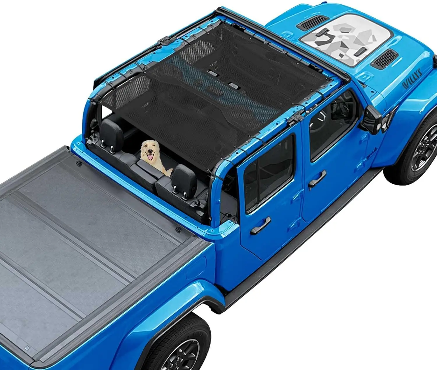 

Солнцезащитный козырек Jeep Gladiator для 4-дверных моделей 2018-2023, блоки от УФ-излучения и шума ветра, простая установка