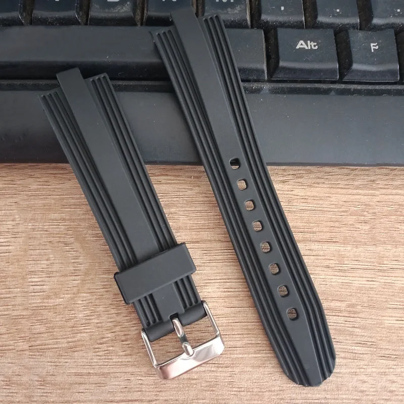 

Watch band For Bvlgari DIAGONO raised mouth waterproof and sweat proof silicone watch band men's black strap accessories 22-7mm