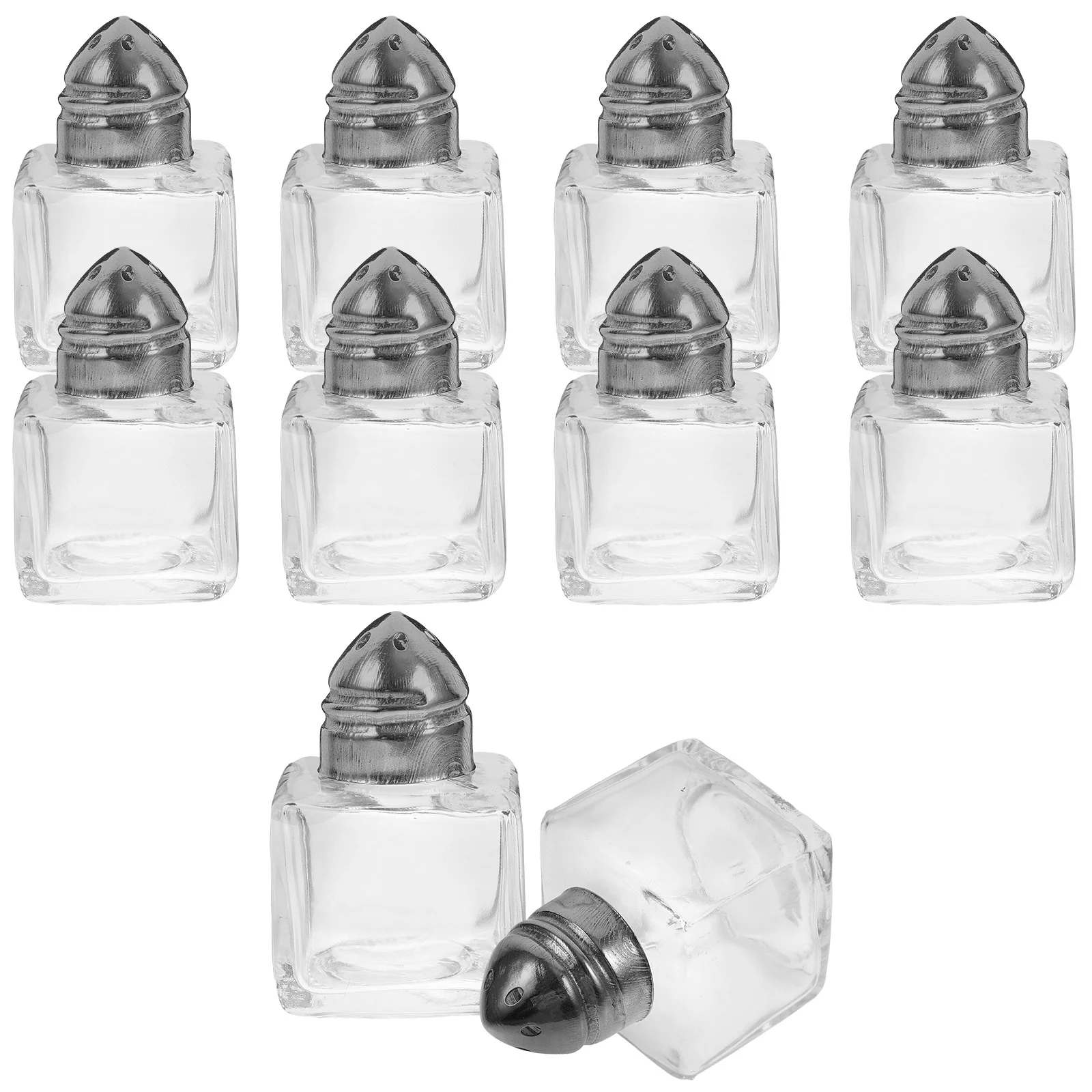 

10Pcs Mini Salt Shakers Multifunctional Condiment Bottles Portable Spice Jar Glass Salt Shaker Seasoning Bottle