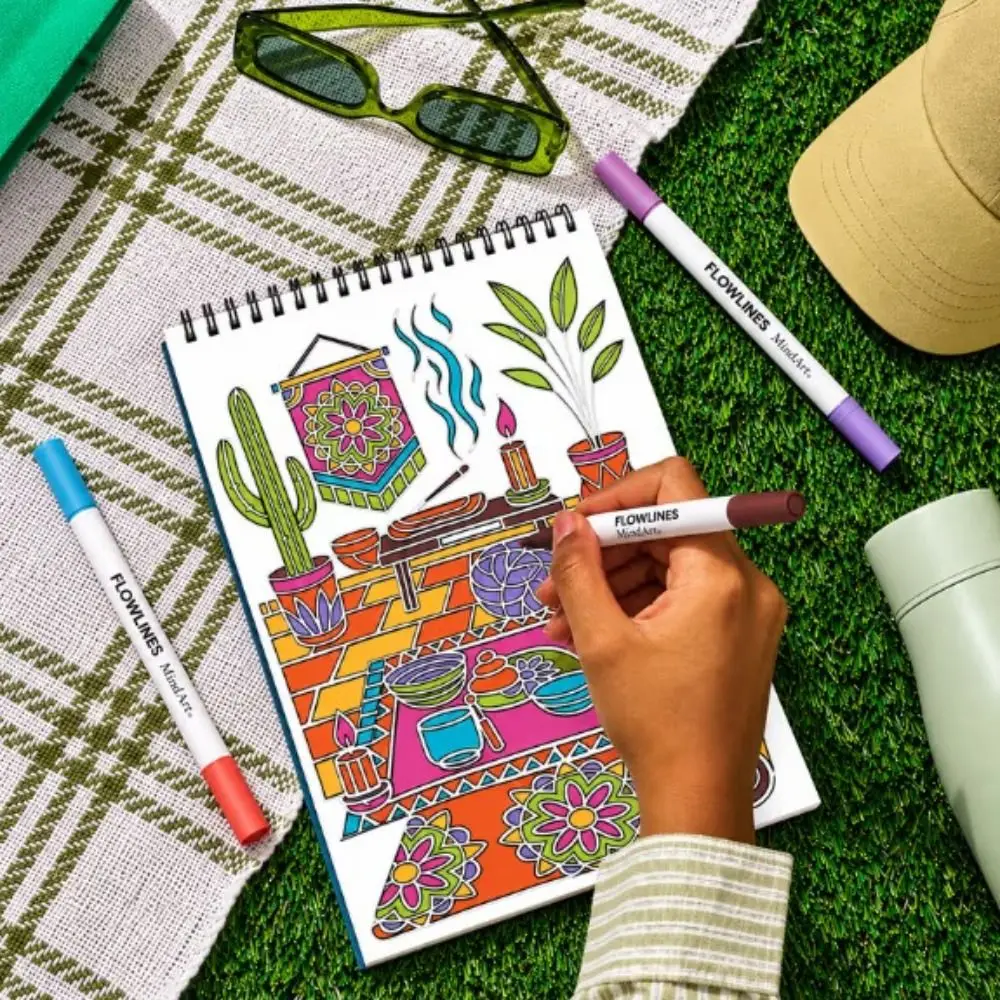 Easy Cartoon Coloring Book Anti Anxiety Educational Theme Doodle Activity Book Stress Relief DIY Design Drawing Art Book