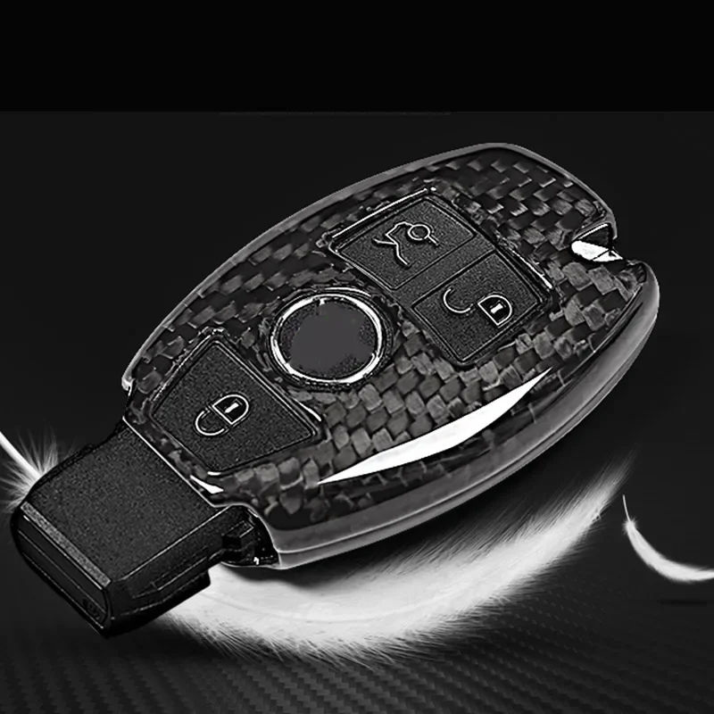 Real Carbon fiber Car Key Shell Cover Trim For Mercedes benz A C E G S GLE GLC Class W177 W205 W213 W167 W222 W463 X253