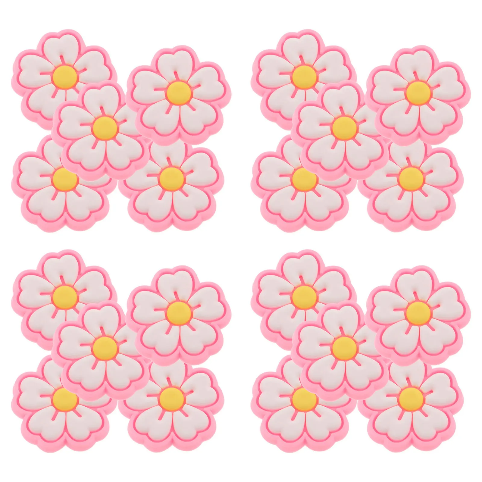 

30pcs Cute Pen Clip Pencil Topper Decorative Flower Holder For Students Stationery School Office Organizer Cartoon Pvc