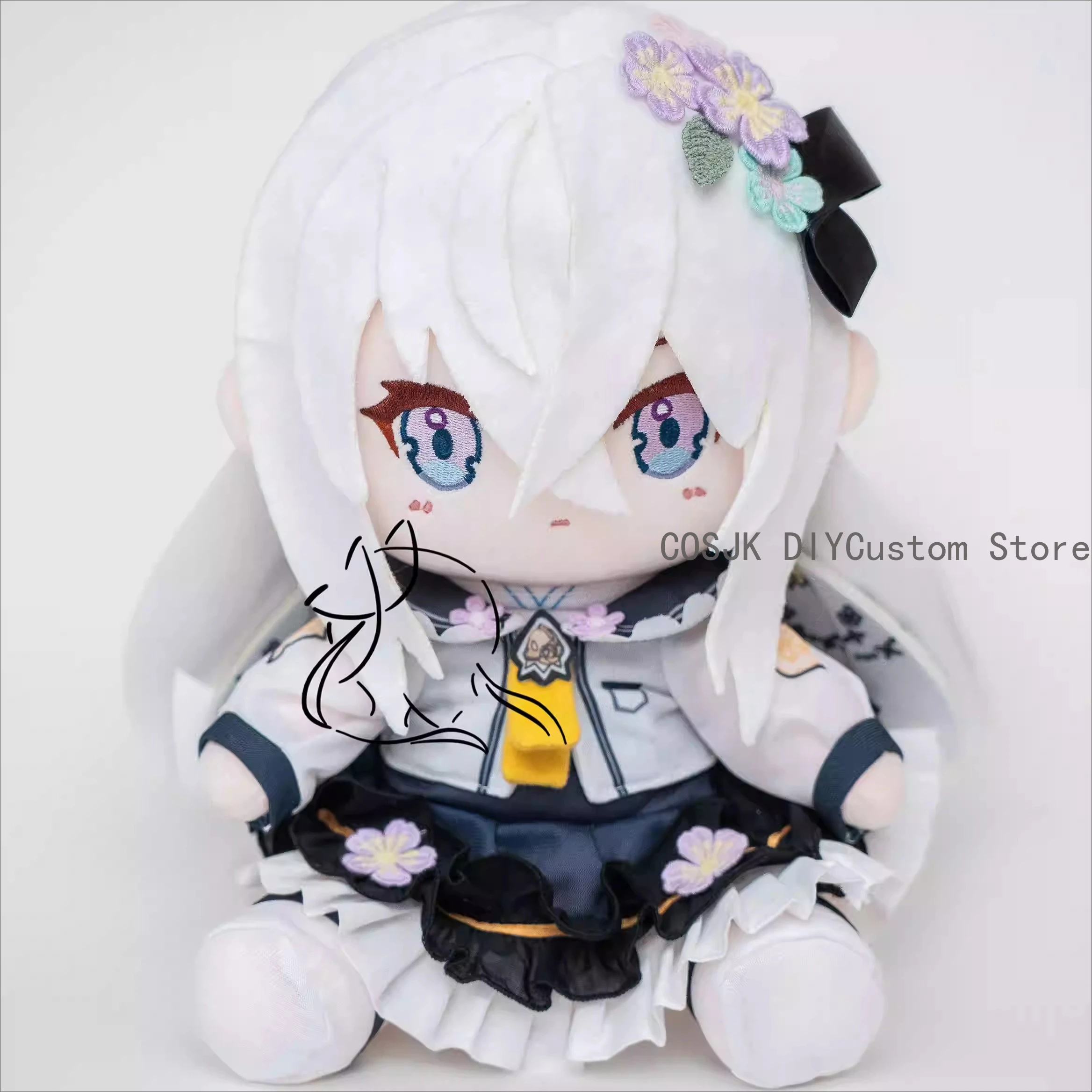 Lindo juego archivo azul Shirasu Azusa Cosplay 30CM lindo modelo sentado Maumet algodón Plushie almohada rellena regalos de cumpleaños niñas