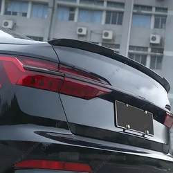 For Audi A6 S6 C8 2019-2024 4 Door Sedan Car Rear Trunk Roof Lip Spoiler Cap Gloss Black Rear Lip Spoiler Wing Body Kit Trim