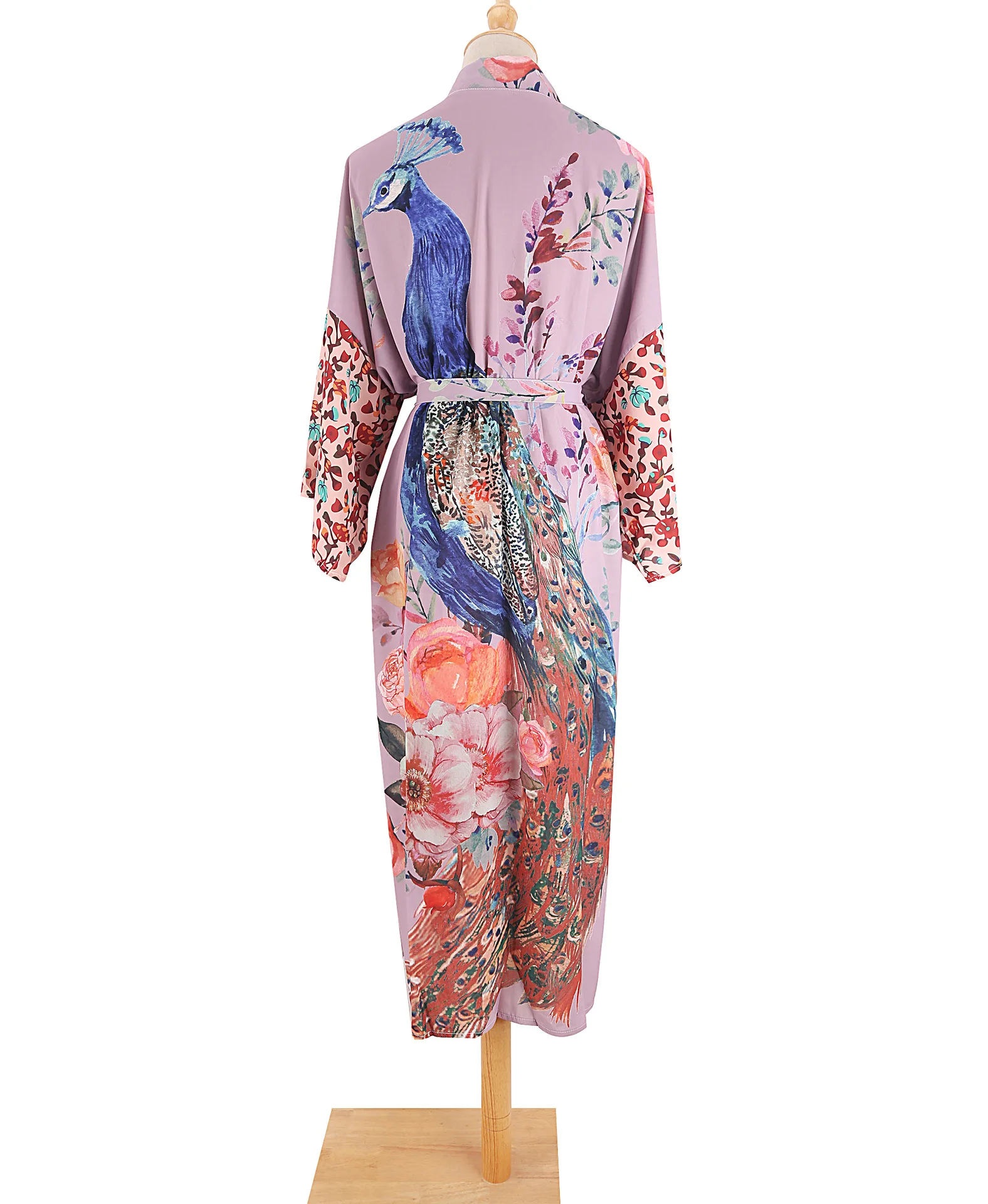 TEELYNN Casual Floral Print Cover-Ups Women Robe Vintage Gown Flare Sleeve Kimono Dress Boho Beach Wear Kaftan Summer Vestidos