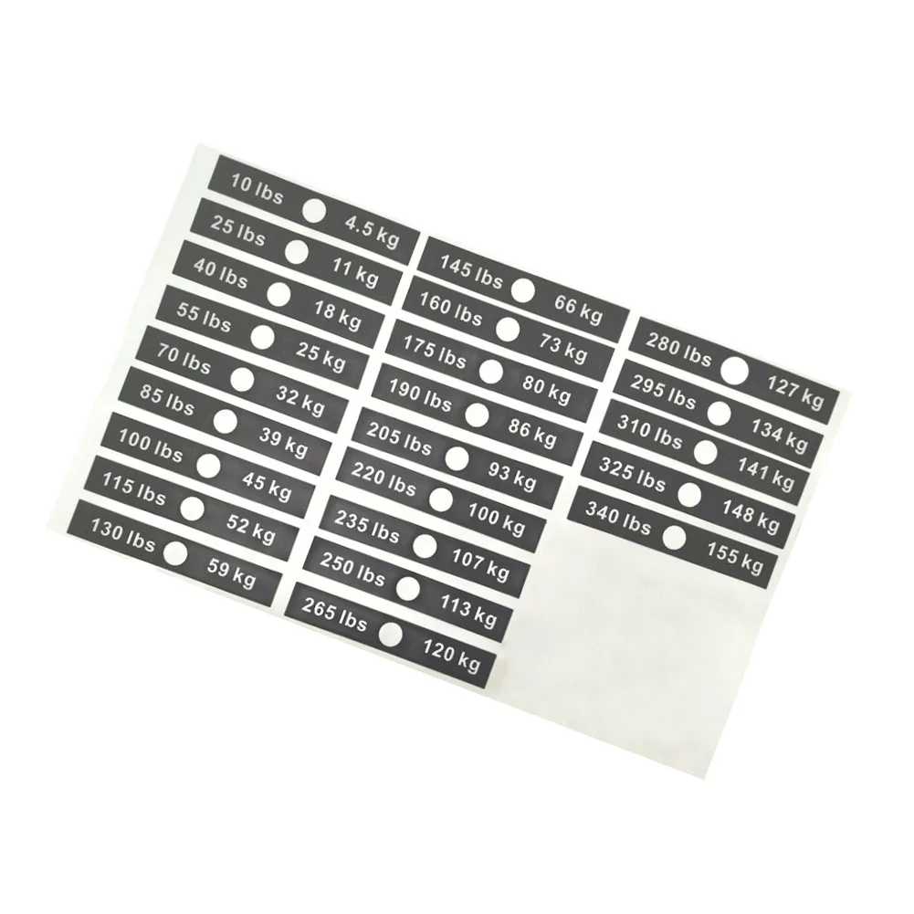 Quick Weight Selection Fitness Equipment Stickers Fitness Markers 11.8*1.9cm 4.6*0.74inch Liquid Erosion Protection