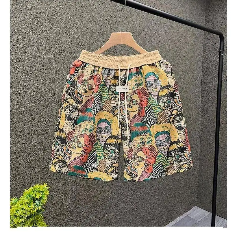 

Новые мужские летние тонкие брюки-шорты средней длины, элитные пляжные брюки, повседневные брюки средней длины из полиэфирного волокна